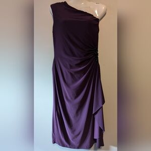 American Living One Shoulder Purple Formal Midi Dress